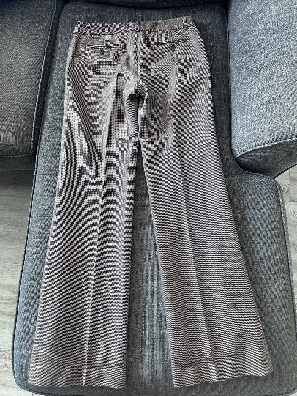 Theory Brown Herringbone Cotton Blend Straight Leg Dress Pants Pockets 8 - Picture 8 of 15
